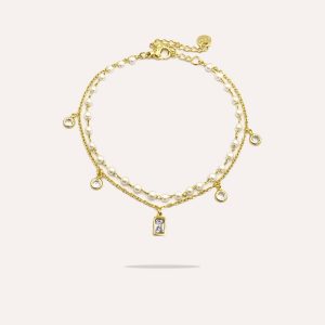 double-bracelet-breloque-avec-strass-et-perles-ajustable-acier-inoxydable-dore-or