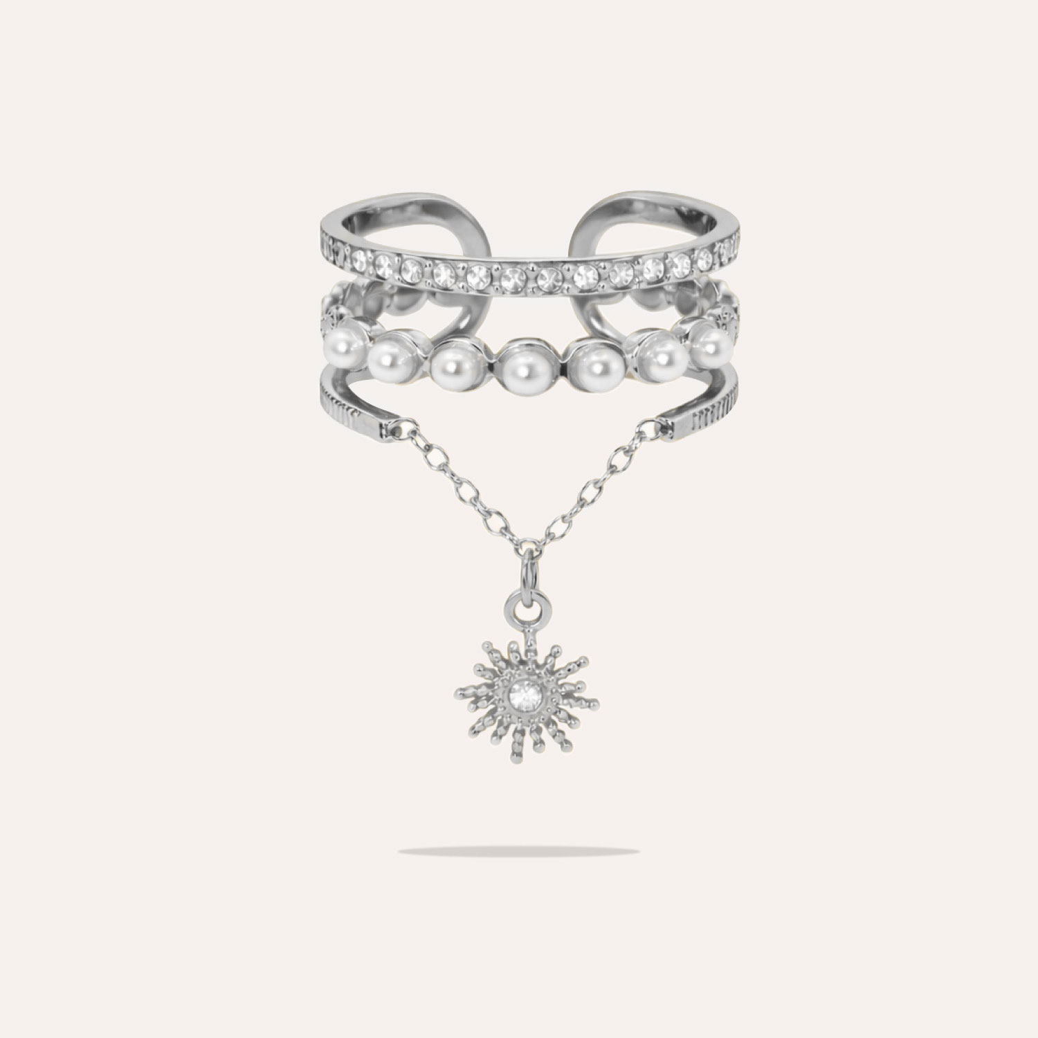 triple-bague-breloque-chaine-soleil-pendentif-ajustable-acier-inoxydable-argent